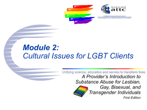 SESSION # 2: CULTURAL ISSUES FOR LESBIAN, GAY, BISEXUAL