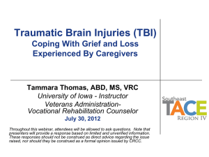 Traumatic Brain Injuries (TBI) Coping With Grief