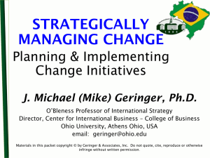 strategically managing change - Ohio University College of Business