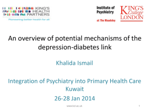 Depression and type 2 diabetes - Integration of Psychiatry into