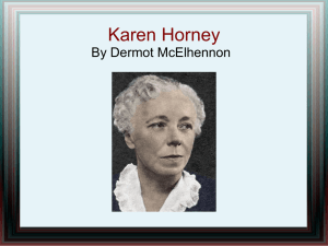 Karen Horney By Dermot McElhennon Introduction Biography