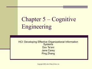 Chapter 5 – Cognitive Engineering
