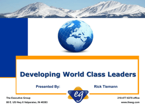 Developing World Class Leaders