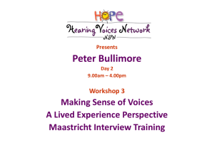 Maastricht Interview Training - Hope Hearing Voices Network NSW