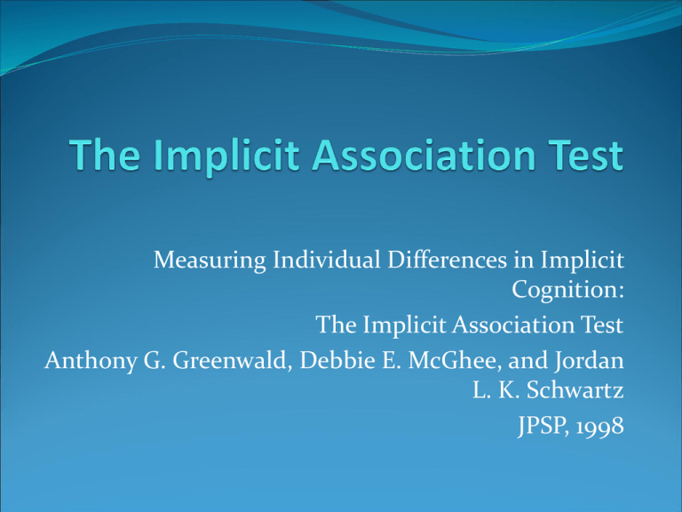 The Implicit Association Test