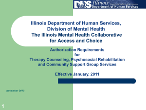 Authorization Requirements for Therapy Counseling, Psychosocial