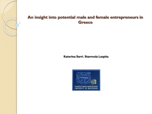 An insight into potential male and female entrepreneurs in