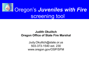 Oregon`s Juveniles with Fire screening tool