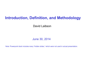 Introduction, & Methods in Behavioral Economics