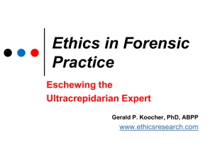 Ethics in Forensic Practice