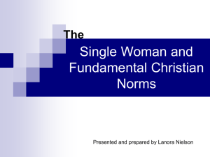 Single Adult Woman and Fundamental Christian Norms