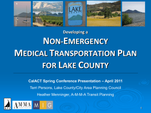 Lake County Planning Agency Non-Med Transportation