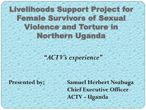 Livelihoods Support Project for Female Victims of Sexual Violence