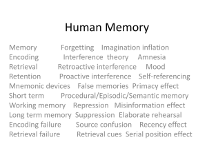 Chapter 7 Human Memory