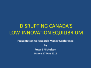 Disrupting Canadas Low-Innovation Equilibrium