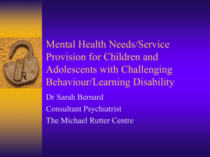 mental health needs of children and adolescents with challenging