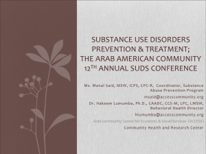 Substance use disorders prevention & treatment among - MI-PTE