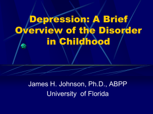 Childhood Depression - University of Florida