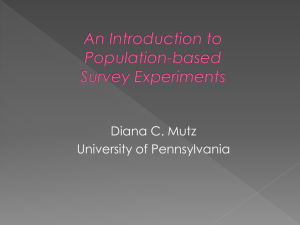 An introduction to population-based survey experiments (D Mutz)
