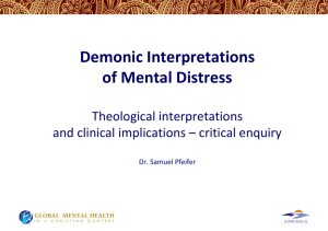 Spiritual Interpretations of mental distress - help or harm?