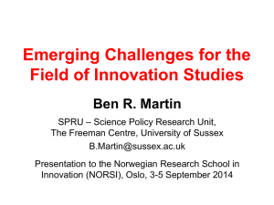 15 challenges for Innovation Studies