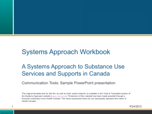 Systems Approach Workbook [presentation]
