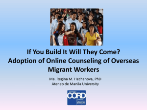 E-counseling and the well-being of overseas Filipino workers