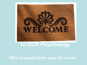 Welcome to OCR Psychology