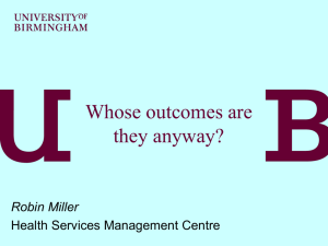 Whose outcomes are they anyway? - Social Services Research Group