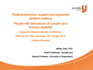 People with behaviours of concern and forensic disability