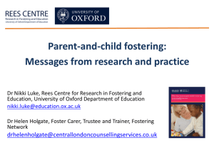 Parent and child fostering - REES Centre