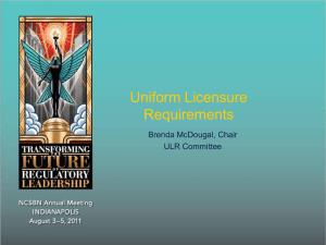 Uniform Licensure Requirements - National Council of State Boards
