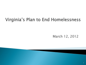 Kathy Robertson - Virginia`s Plan to End Homelessness