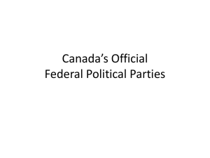 Canada`s Official Federal Political Parties