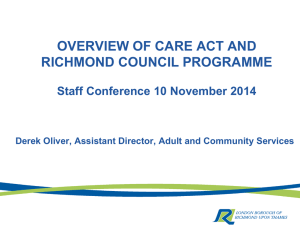 Overview of Care Act and Richmond Council Programme