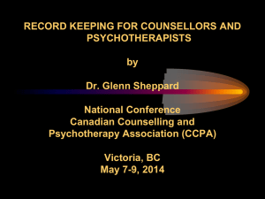 Record Keeping for Counsellors and Psychotherapists