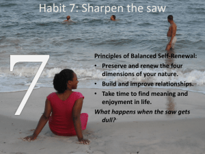 Habit 7: Sharpen the saw