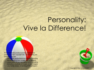 Personality: Vive la Difference!