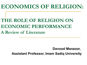 ECONOMICS OF RELIGION - Islamic Development Bank