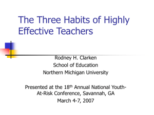 The Three Habits of Highly Effective Teachers