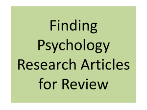 Finding psychology research articles for review