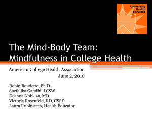The Mind-Body Team - American College Health Association