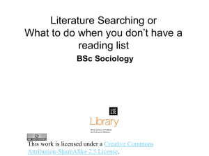 L042LitSearchSociology - LSE Learning Resources Online