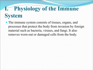I. Physiology of the Immune System