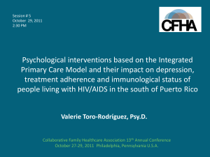 Psychological interventions based on the Primary Care Model and