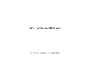 CASC Communication skills DR A Mascas 25th October 2013