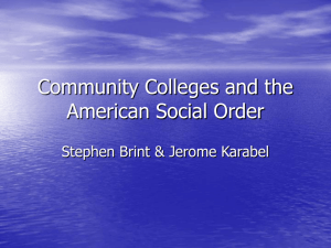 Community Colleges and the American Social