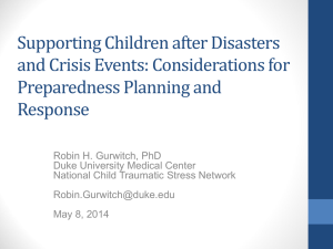 Supporting Children after Disasters and Crisis
