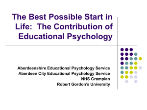 The Best Possible Start in Life: The contribution of