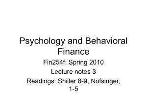 Psychology and Behavioral Finance